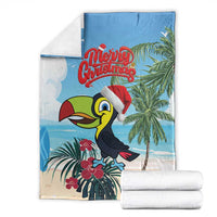 Belize Keel-billed Toucan Christmas Blanket Black Orchid Christmas Beach Vibe