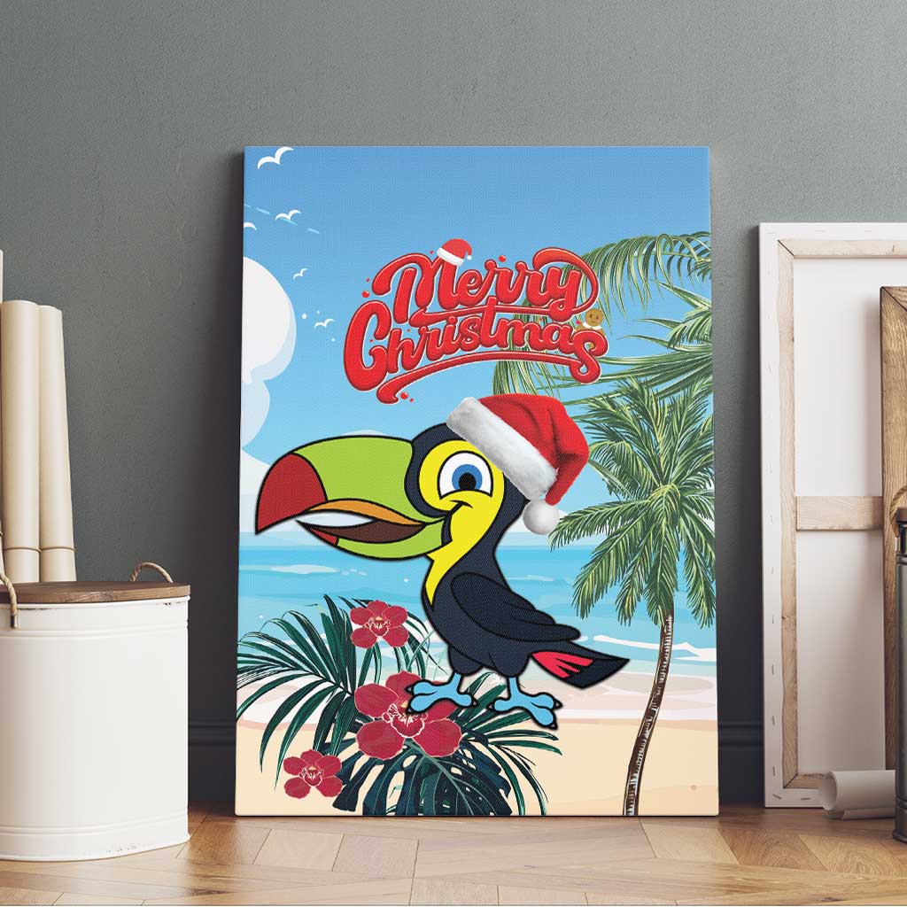 Belize Keel-billed Toucan Christmas Canvas Wall Art Black Orchid Christmas Beach Vibe - Wonder Print Shop