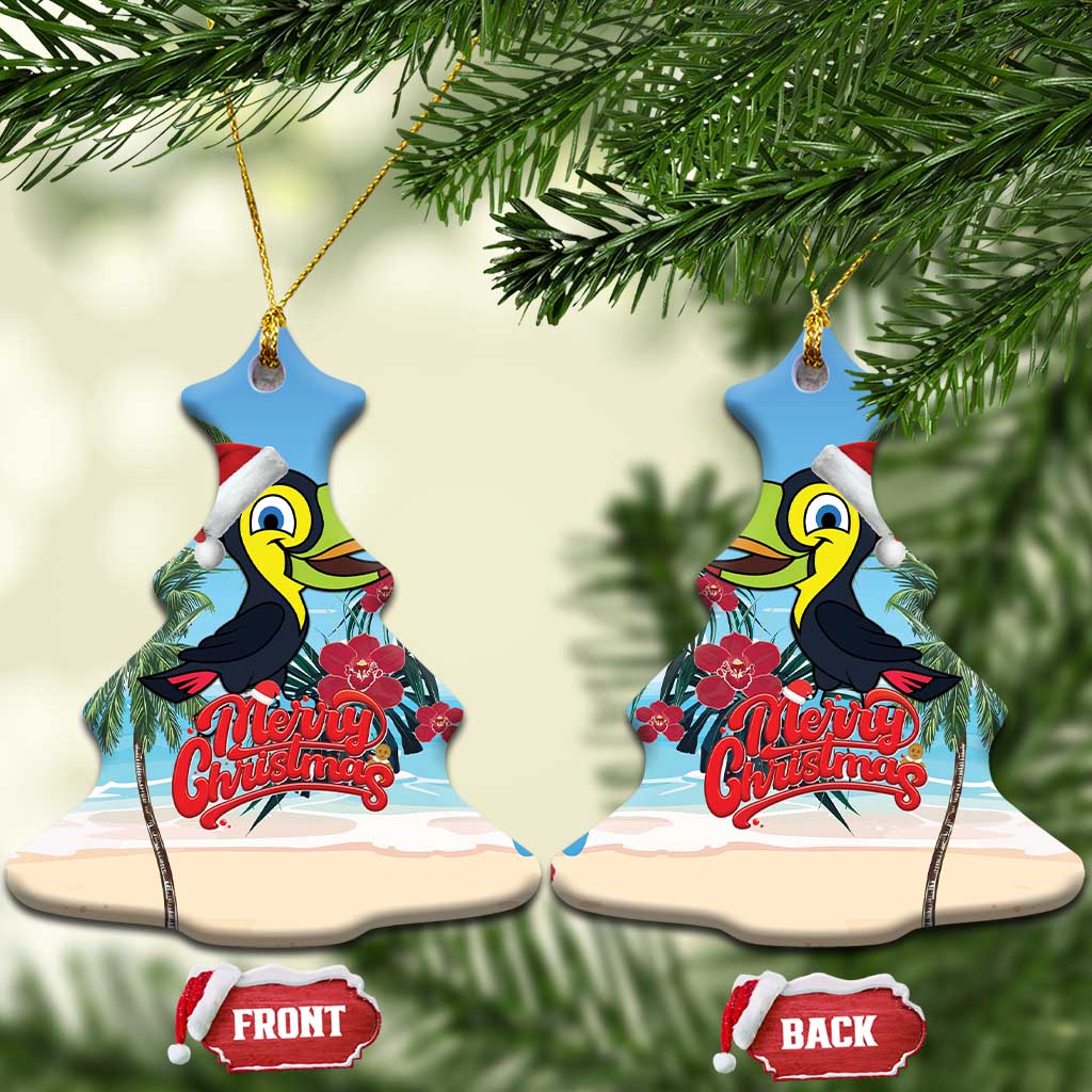 Belize Keel-billed Toucan Christmas Ceramic Ornament Black Orchid Christmas Beach Vibe - Wonder Print Shop
