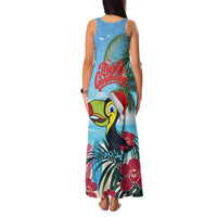 Belize Keel-billed Toucan Christmas Family Matching Tank Maxi Dress and Hawaiian Shirt Black Orchid Christmas Beach Vibe - Wonder Print Shop