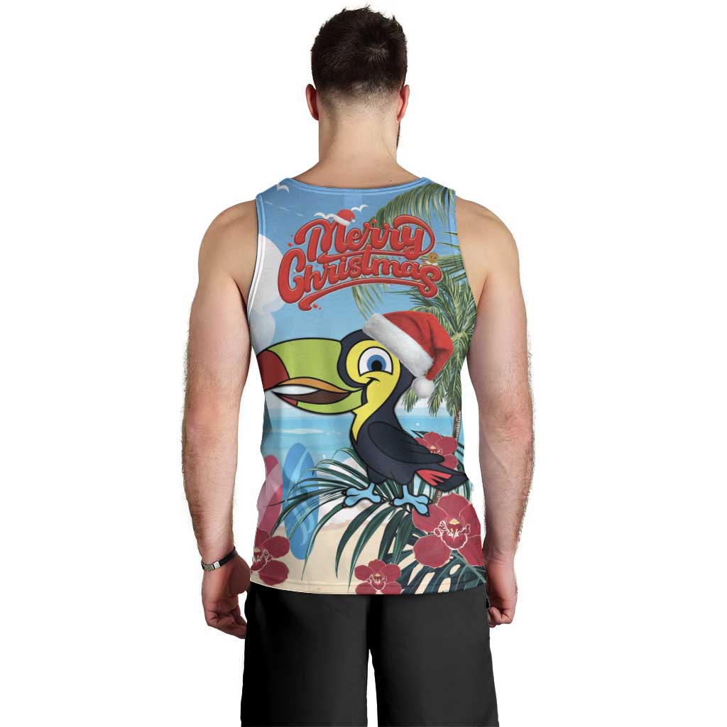 Belize Keel-billed Toucan Christmas Men Tank Top Black Orchid Christmas Beach Vibe - Wonder Print Shop