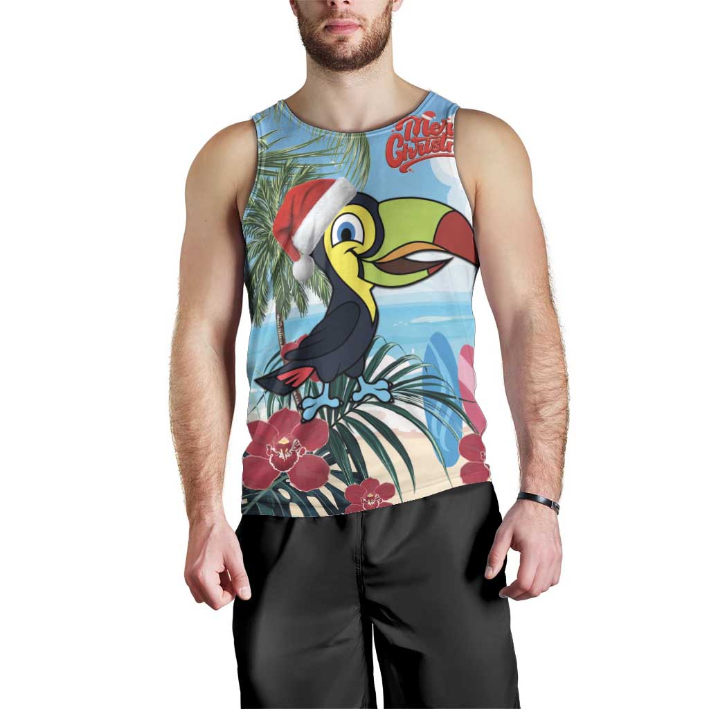 Belize Keel-billed Toucan Christmas Men Tank Top Black Orchid Christmas Beach Vibe - Wonder Print Shop