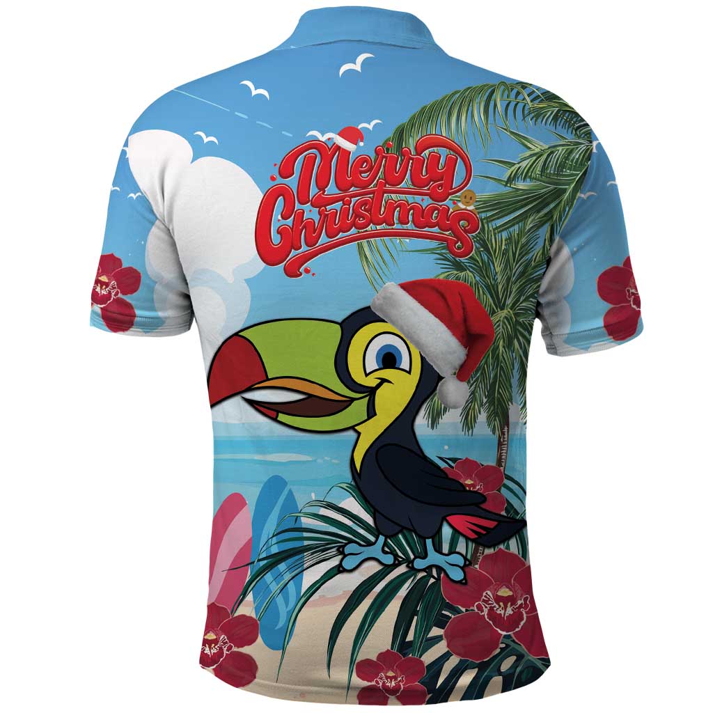 Belize Keel-billed Toucan Christmas Polo Shirt Black Orchid Christmas Beach Vibe - Wonder Print Shop