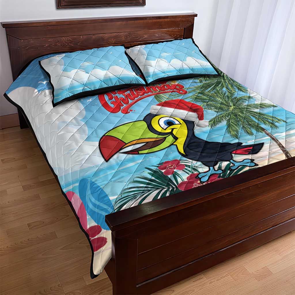 Belize Keel-billed Toucan Christmas Quilt Bed Set Black Orchid Christmas Beach Vibe - Wonder Print Shop