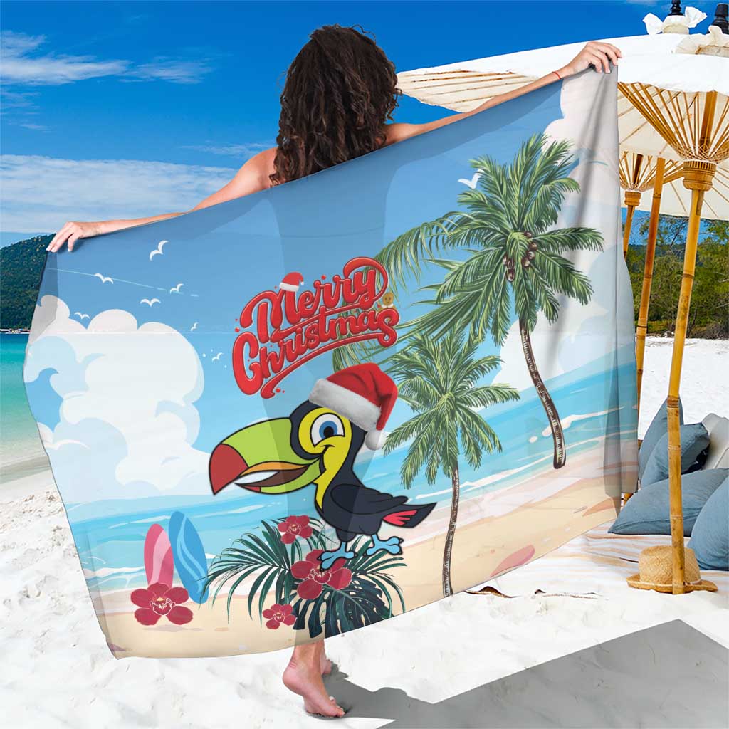 Belize Keel-billed Toucan Christmas Sarong Black Orchid Christmas Beach Vibe - Wonder Print Shop