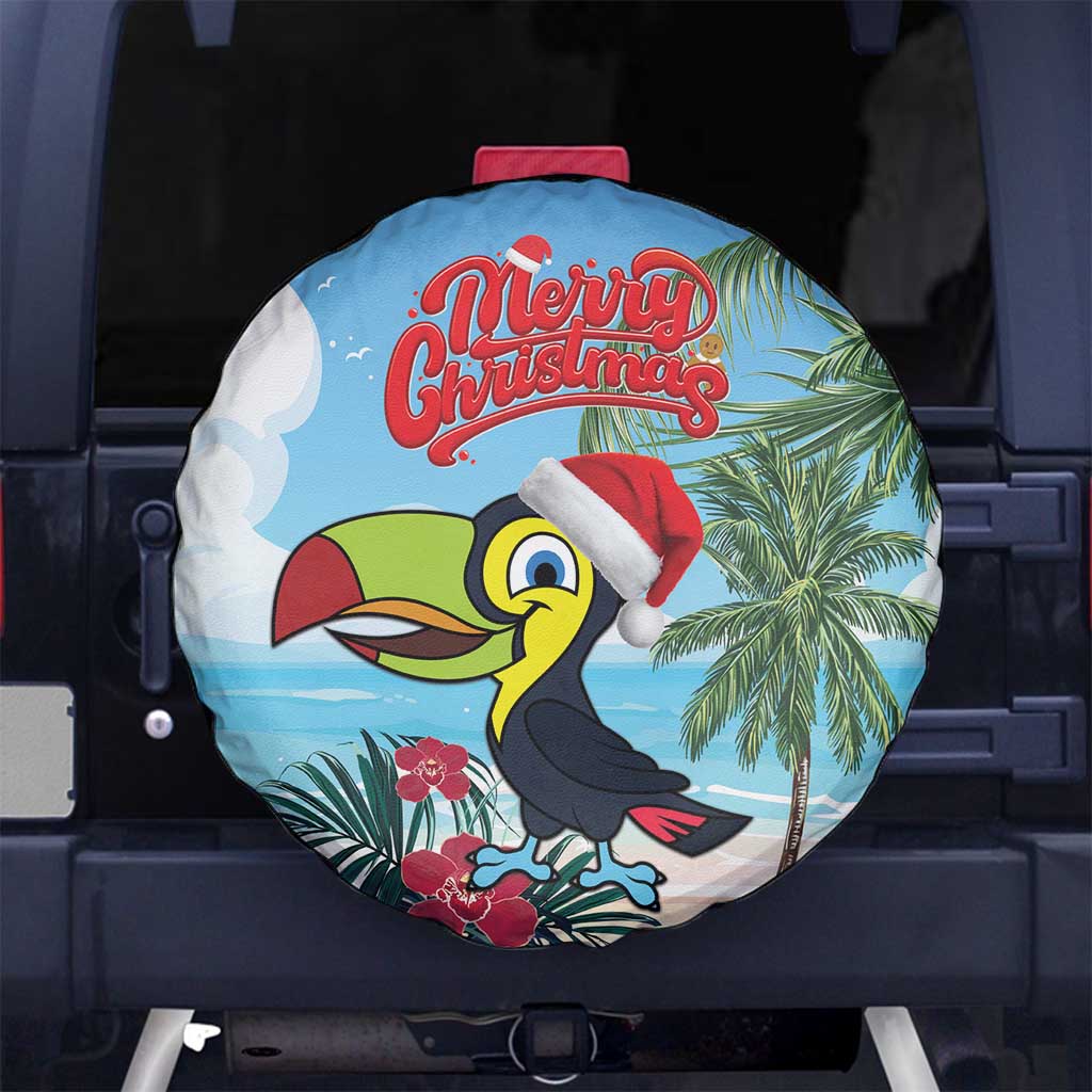 Belize Keel-billed Toucan Christmas Spare Tire Cover Black Orchid Christmas Beach Vibe - Wonder Print Shop