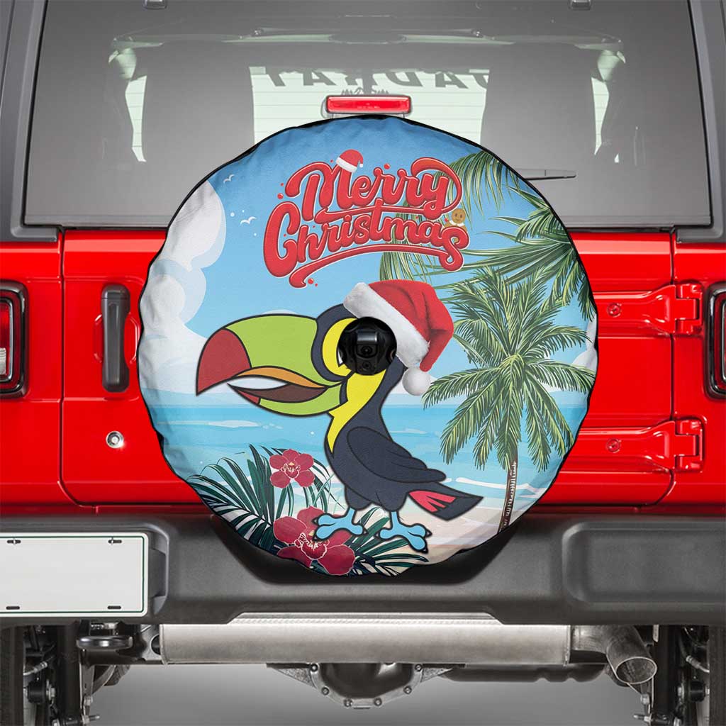 Belize Keel-billed Toucan Christmas Spare Tire Cover Black Orchid Christmas Beach Vibe - Wonder Print Shop