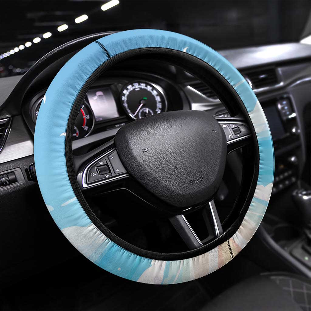 Belize Keel-billed Toucan Christmas Steering Wheel Cover Black Orchid Christmas Beach Vibe - Wonder Print Shop