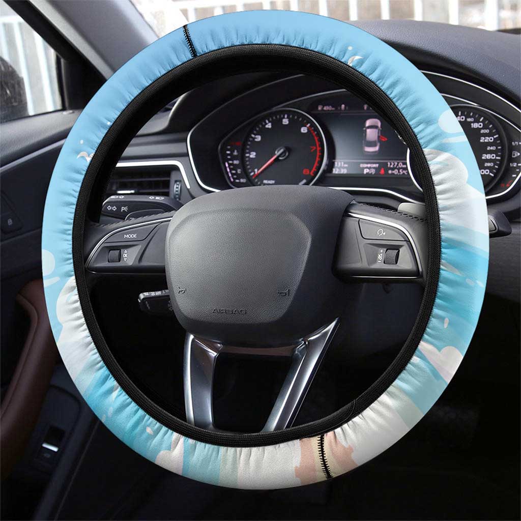 Belize Keel-billed Toucan Christmas Steering Wheel Cover Black Orchid Christmas Beach Vibe - Wonder Print Shop