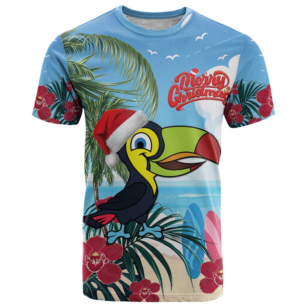 Belize Keel-billed Toucan Christmas T Shirt Black Orchid Christmas Beach Vibe - Wonder Print Shop