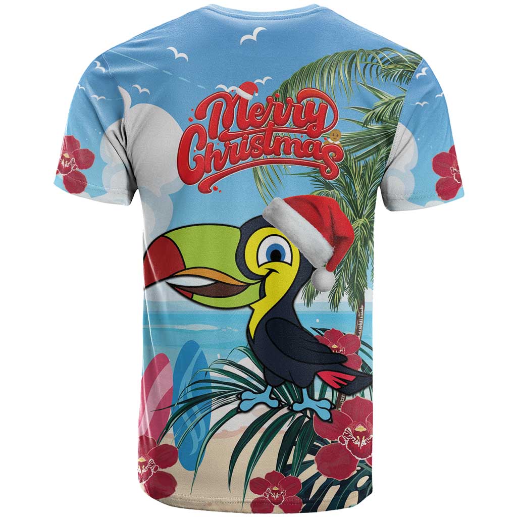 Belize Keel-billed Toucan Christmas T Shirt Black Orchid Christmas Beach Vibe - Wonder Print Shop
