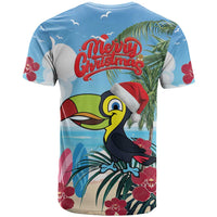 Belize Keel-billed Toucan Christmas T Shirt Black Orchid Christmas Beach Vibe - Wonder Print Shop