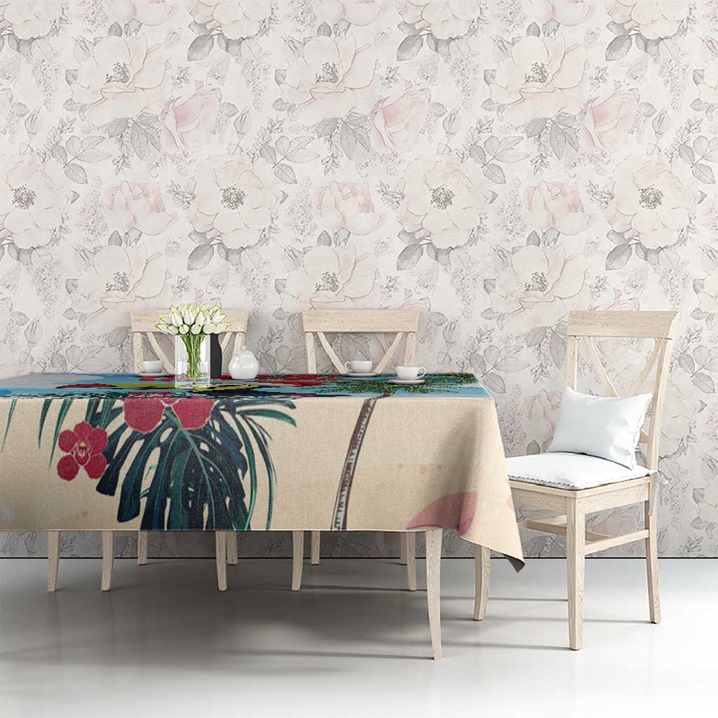 Belize Keel-billed Toucan Christmas Tablecloth Black Orchid Christmas Beach Vibe - Wonder Print Shop