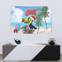 Belize Keel-billed Toucan Christmas Tapestry Black Orchid Christmas Beach Vibe - Wonder Print Shop