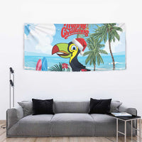 Belize Keel-billed Toucan Christmas Tapestry Black Orchid Christmas Beach Vibe - Wonder Print Shop