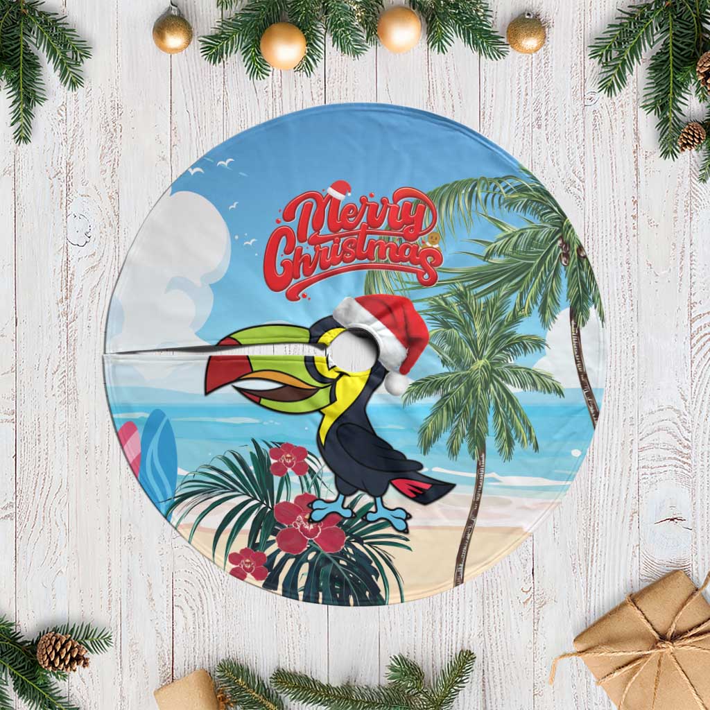 Belize Keel-billed Toucan Christmas Tree Skirt Black Orchid Christmas Beach Vibe - Wonder Print Shop