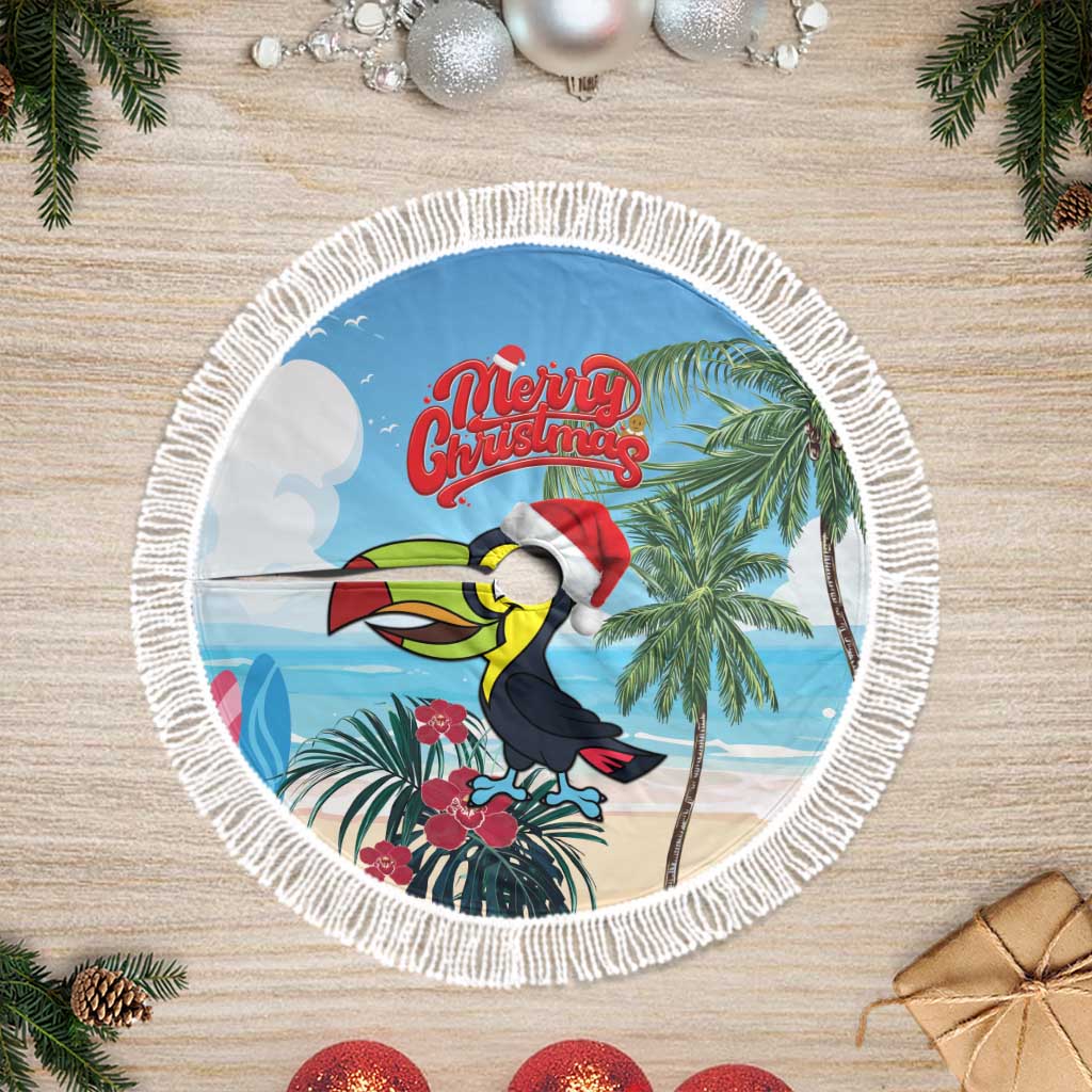 Belize Keel-billed Toucan Christmas Tree Skirt Black Orchid Christmas Beach Vibe - Wonder Print Shop
