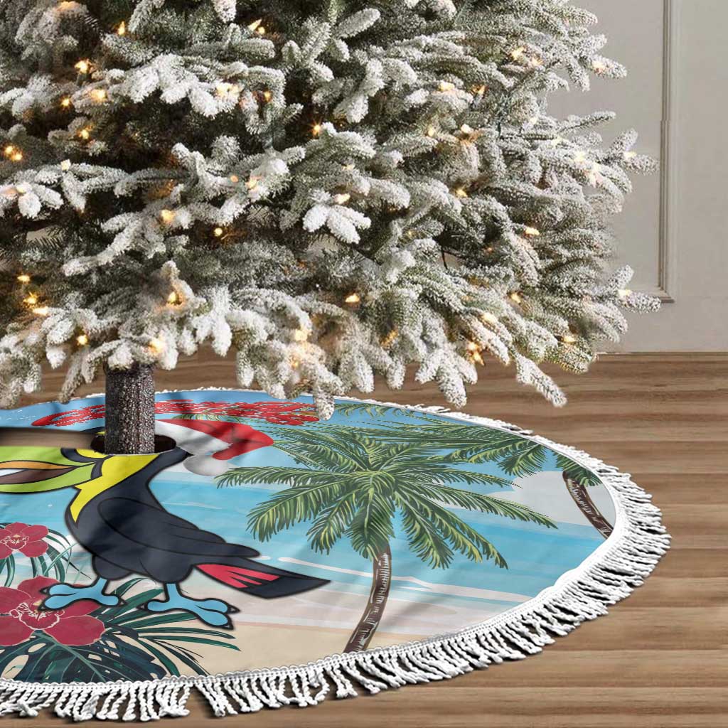 Belize Keel-billed Toucan Christmas Tree Skirt Black Orchid Christmas Beach Vibe - Wonder Print Shop