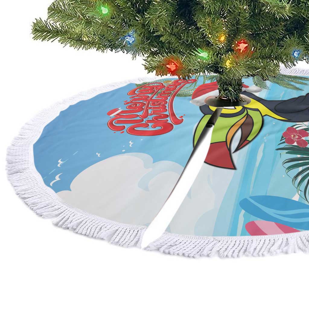 Belize Keel-billed Toucan Christmas Tree Skirt Black Orchid Christmas Beach Vibe - Wonder Print Shop