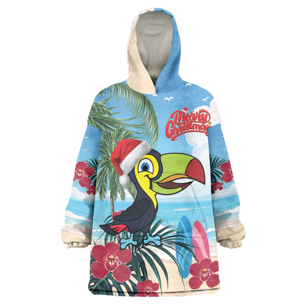 Belize Keel-billed Toucan Christmas Wearable Blanket Hoodie Black Orchid Christmas Beach Vibe - Wonder Print Shop
