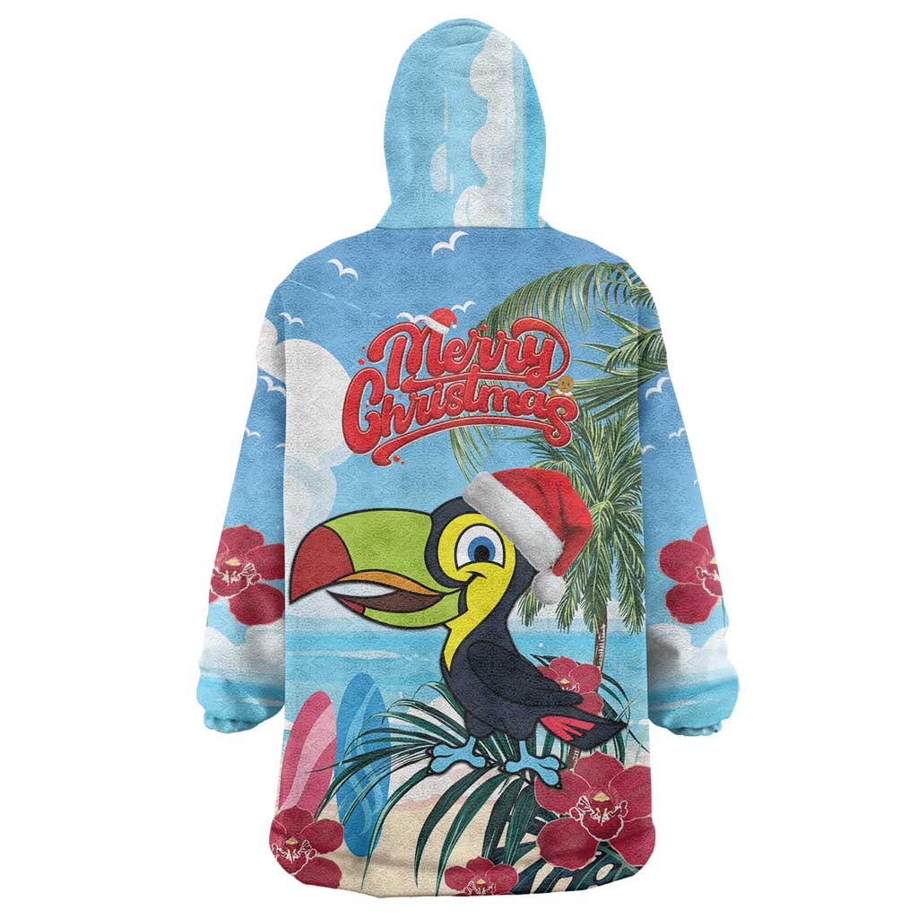 Belize Keel-billed Toucan Christmas Wearable Blanket Hoodie Black Orchid Christmas Beach Vibe - Wonder Print Shop