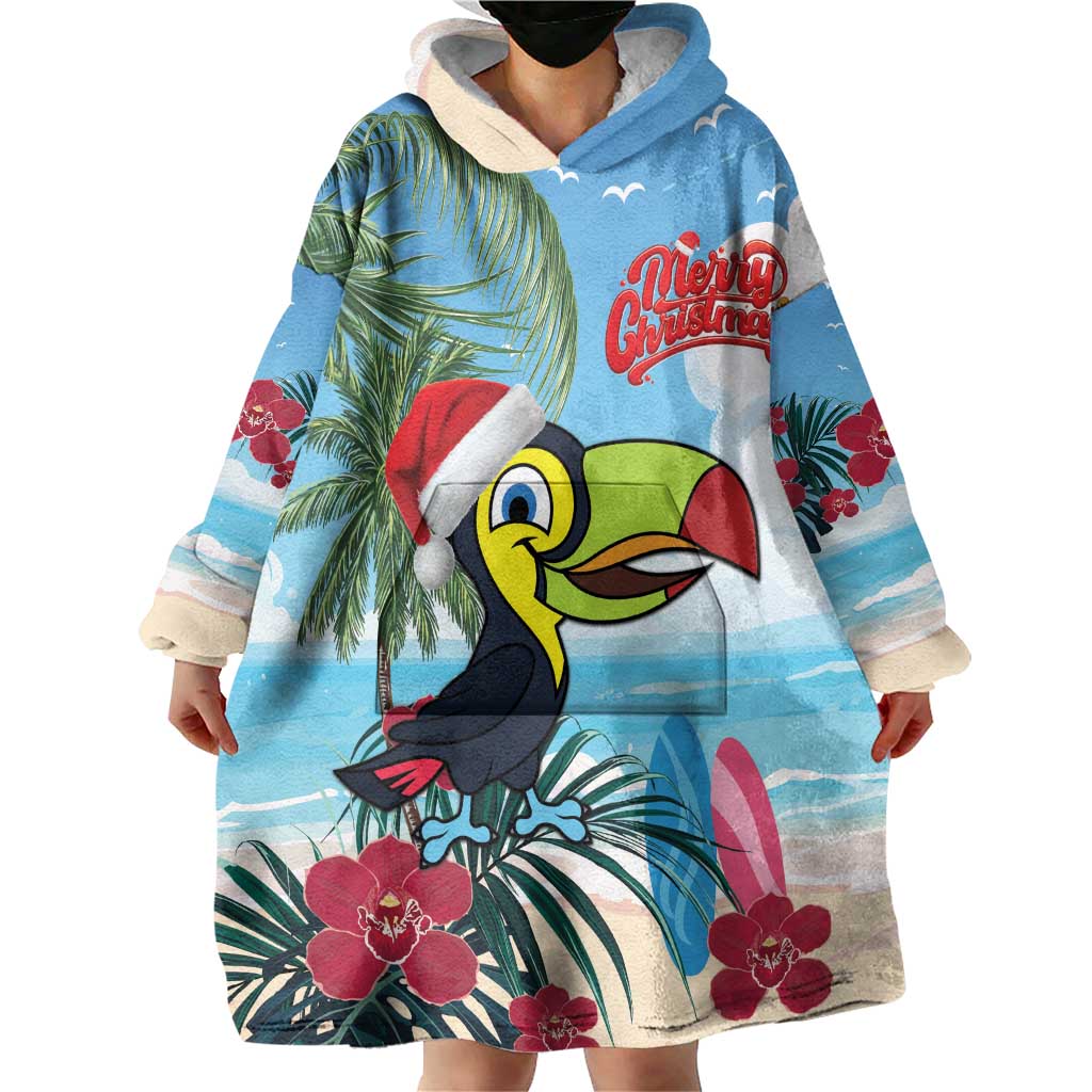Belize Keel-billed Toucan Christmas Wearable Blanket Hoodie Black Orchid Christmas Beach Vibe - Wonder Print Shop