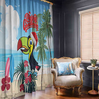 Belize Keel-billed Toucan Christmas Window Curtain Black Orchid Christmas Beach Vibe - Wonder Print Shop