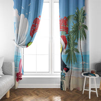 Belize Keel-billed Toucan Christmas Window Curtain Black Orchid Christmas Beach Vibe - Wonder Print Shop