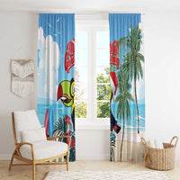Belize Keel-billed Toucan Christmas Window Curtain Black Orchid Christmas Beach Vibe - Wonder Print Shop