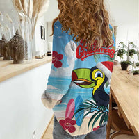 Belize Keel-billed Toucan Christmas Women Casual Shirt Black Orchid Christmas Beach Vibe - Wonder Print Shop