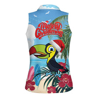 Belize Keel-billed Toucan Christmas Women Sleeveless Polo Shirt Black Orchid Christmas Beach Vibe - Wonder Print Shop