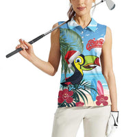 Belize Keel-billed Toucan Christmas Women Sleeveless Polo Shirt Black Orchid Christmas Beach Vibe - Wonder Print Shop