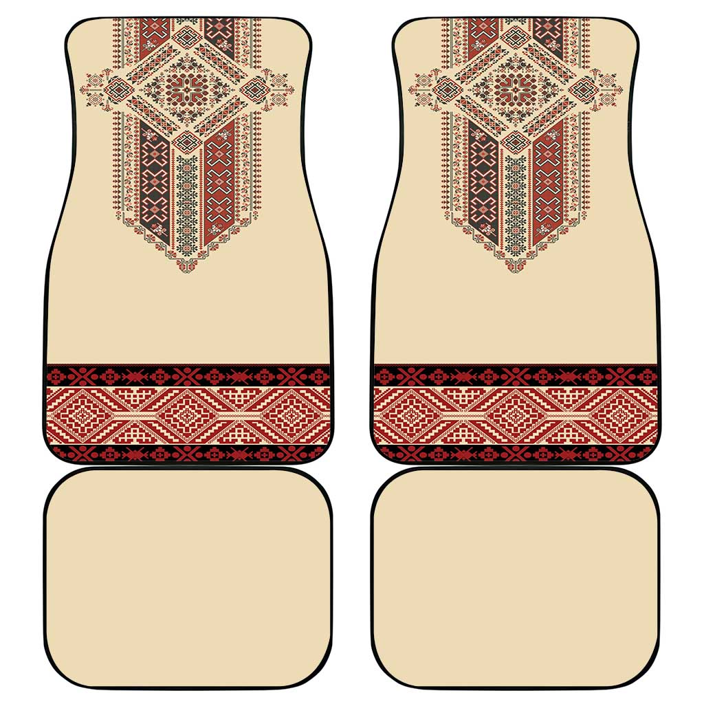 Traditional Romanian Car Mats With Red Traditional Embroidery Patterns
