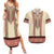 Traditional Romanian Couples Matching Summer Maxi Dress and Hawaiian Shirt With Red Traditional Embroidery Patterns