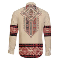 Traditional Romanian Family Matching Long Sleeve Bodycon Dress and Hawaiian Shirt With Red Traditional Embroidery Patterns