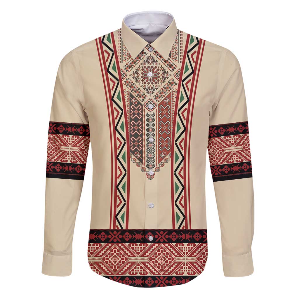 Traditional Romanian Family Matching Puletasi and Hawaiian Shirt With Red Traditional Embroidery Patterns