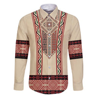 Traditional Romanian Family Matching Puletasi and Hawaiian Shirt With Red Traditional Embroidery Patterns