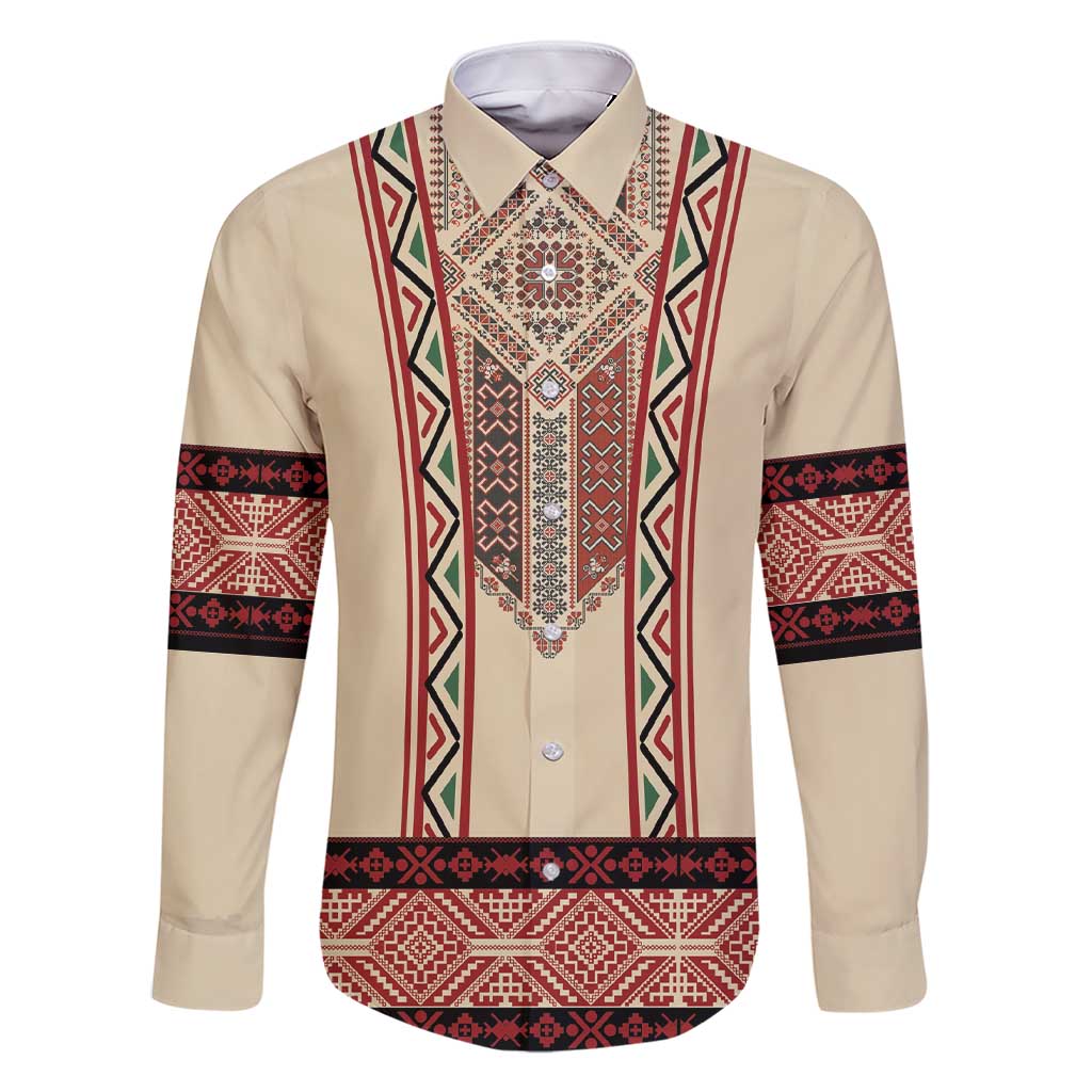 Traditional Romanian Family Matching Short Sleeve Bodycon Dress and Hawaiian Shirt With Red Traditional Embroidery Patterns