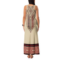 Traditional Romanian Family Matching Tank Maxi Dress and Hawaiian Shirt With Red Traditional Embroidery Patterns
