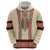 Traditional Romanian Hoodie With Red Traditional Embroidery Patterns