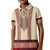 Traditional Romanian Kid Polo Shirt With Red Traditional Embroidery Patterns