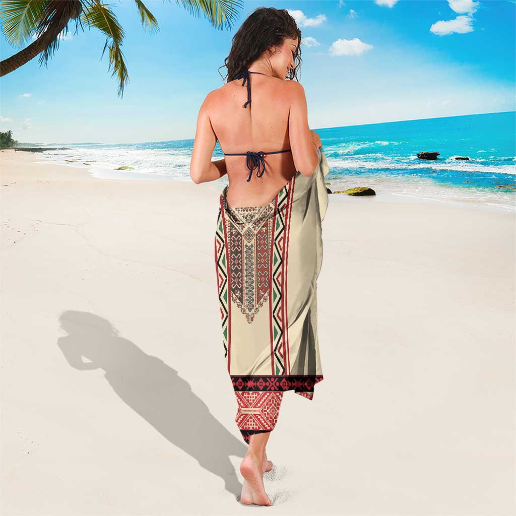 Traditional Romanian Sarong With Red Traditional Embroidery Patterns - Wonder Print Shop