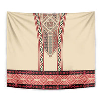 Traditional Romanian Tapestry With Red Traditional Embroidery Patterns - Wonder Print Shop