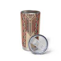Traditional Romanian Tumbler Cup With Red Traditional Embroidery Patterns - Wonder Print Shop