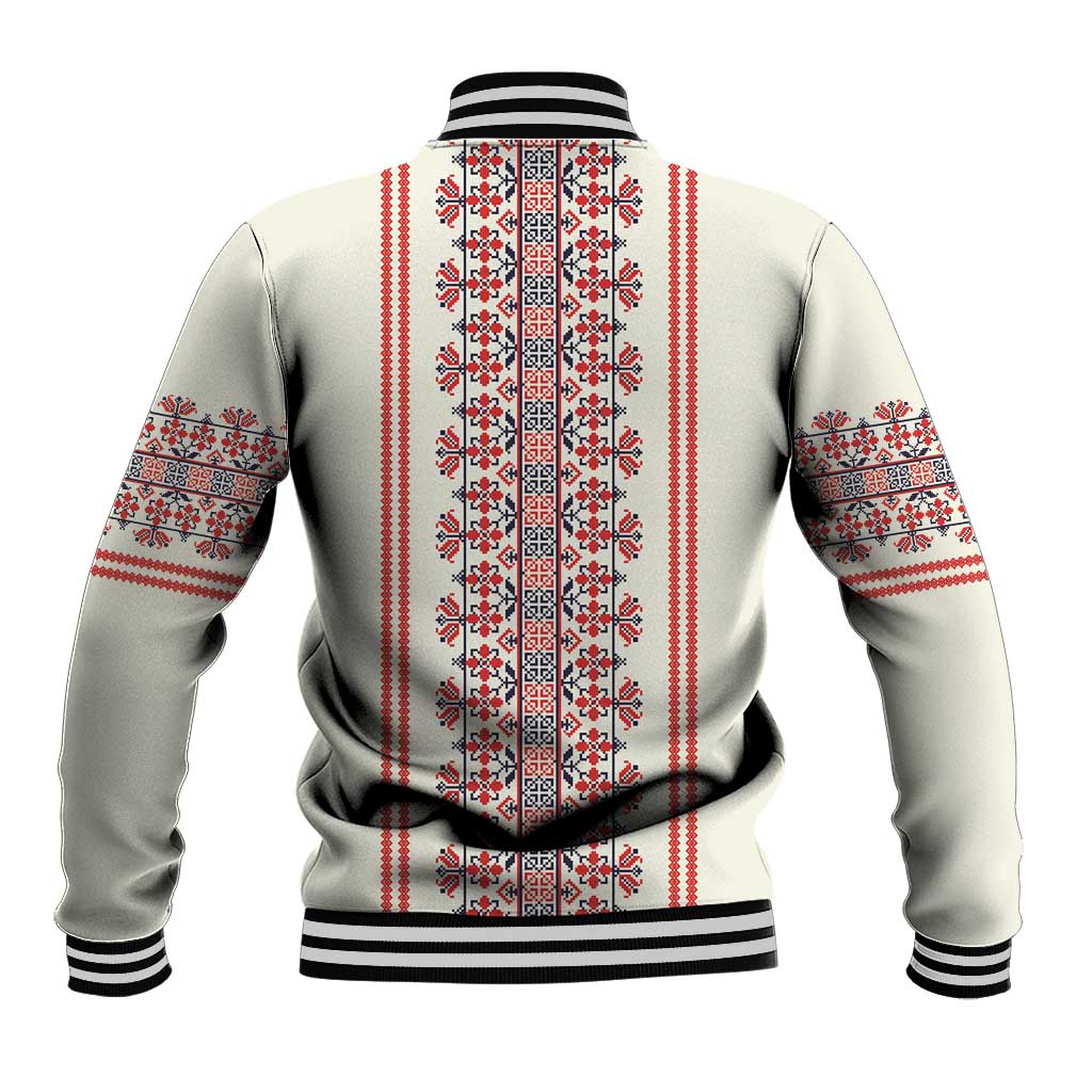 Happy Martisor Day Baseball Jacket Traditional Romanian Folklore Pattern