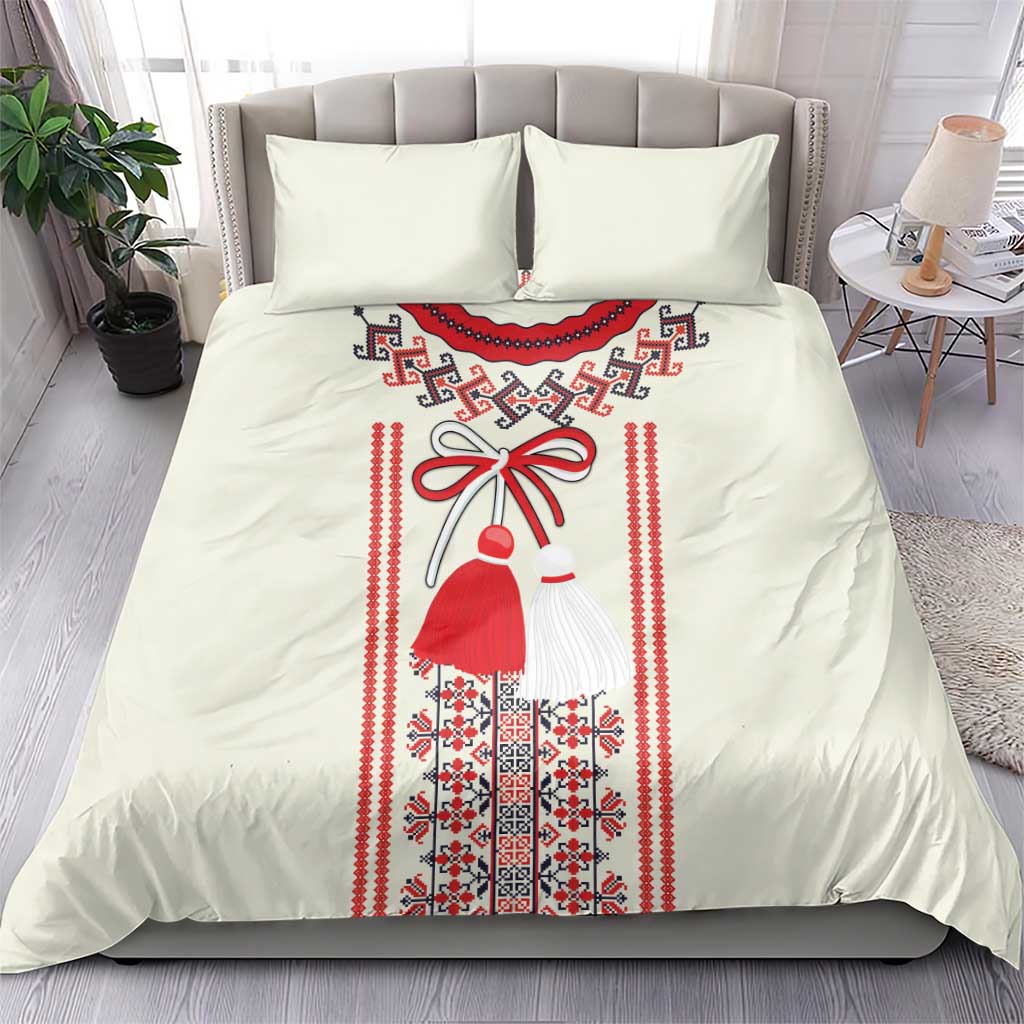 Happy Martisor Day Bedding Set Traditional Romanian Folklore Pattern