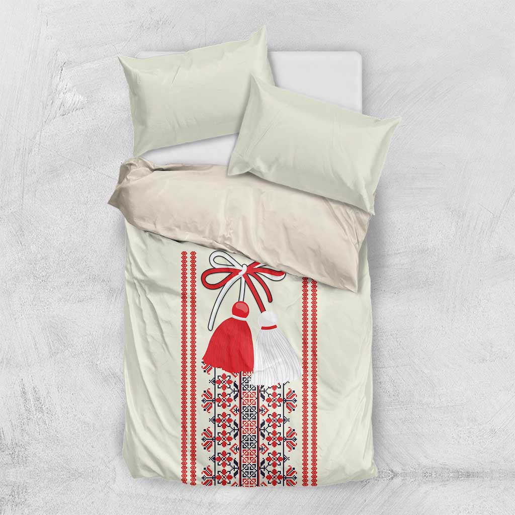 Happy Martisor Day Bedding Set Traditional Romanian Folklore Pattern