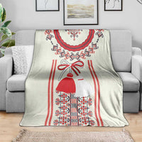 Happy Martisor Day Blanket Traditional Romanian Folklore Pattern