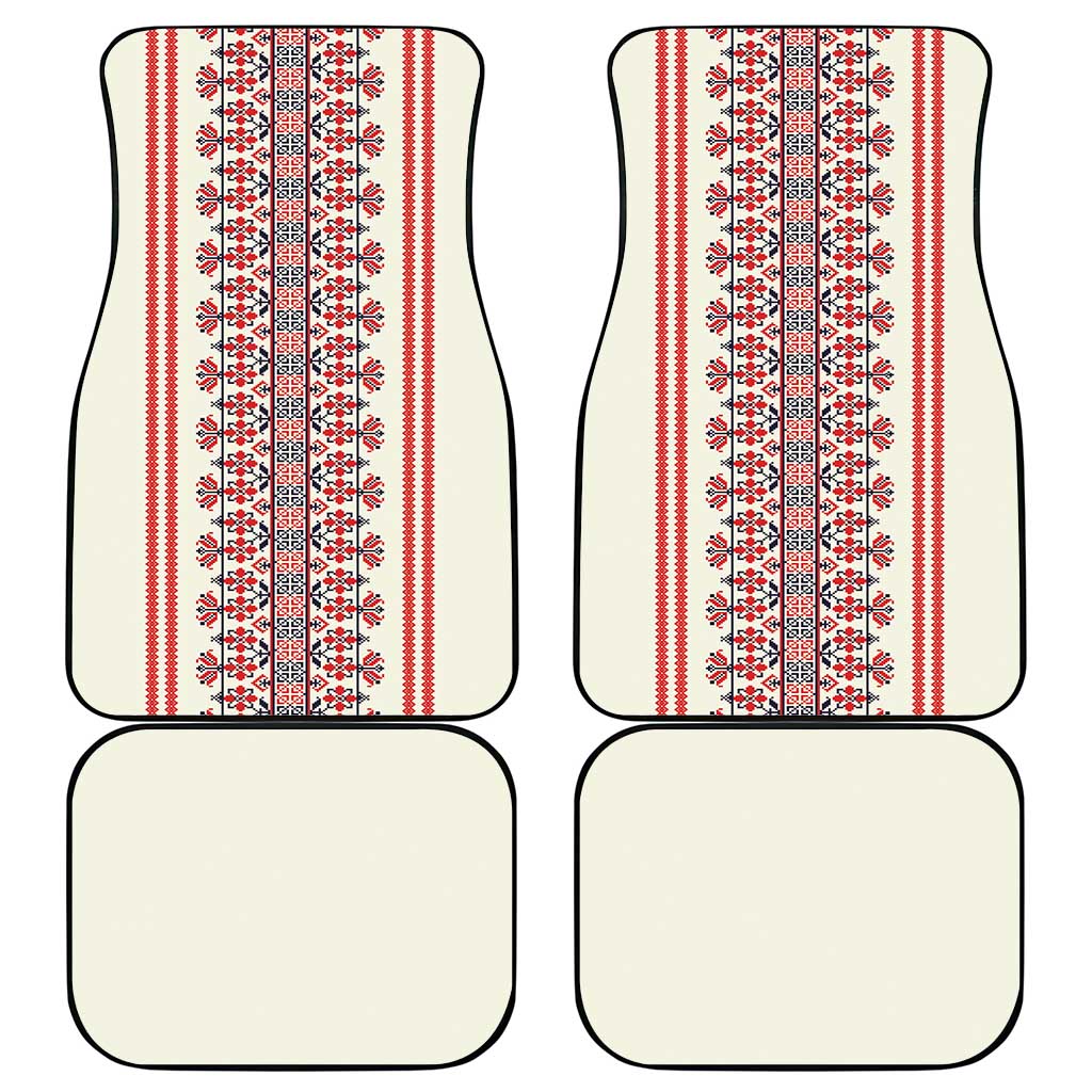 Happy Martisor Day Car Mats Traditional Romanian Folklore Pattern