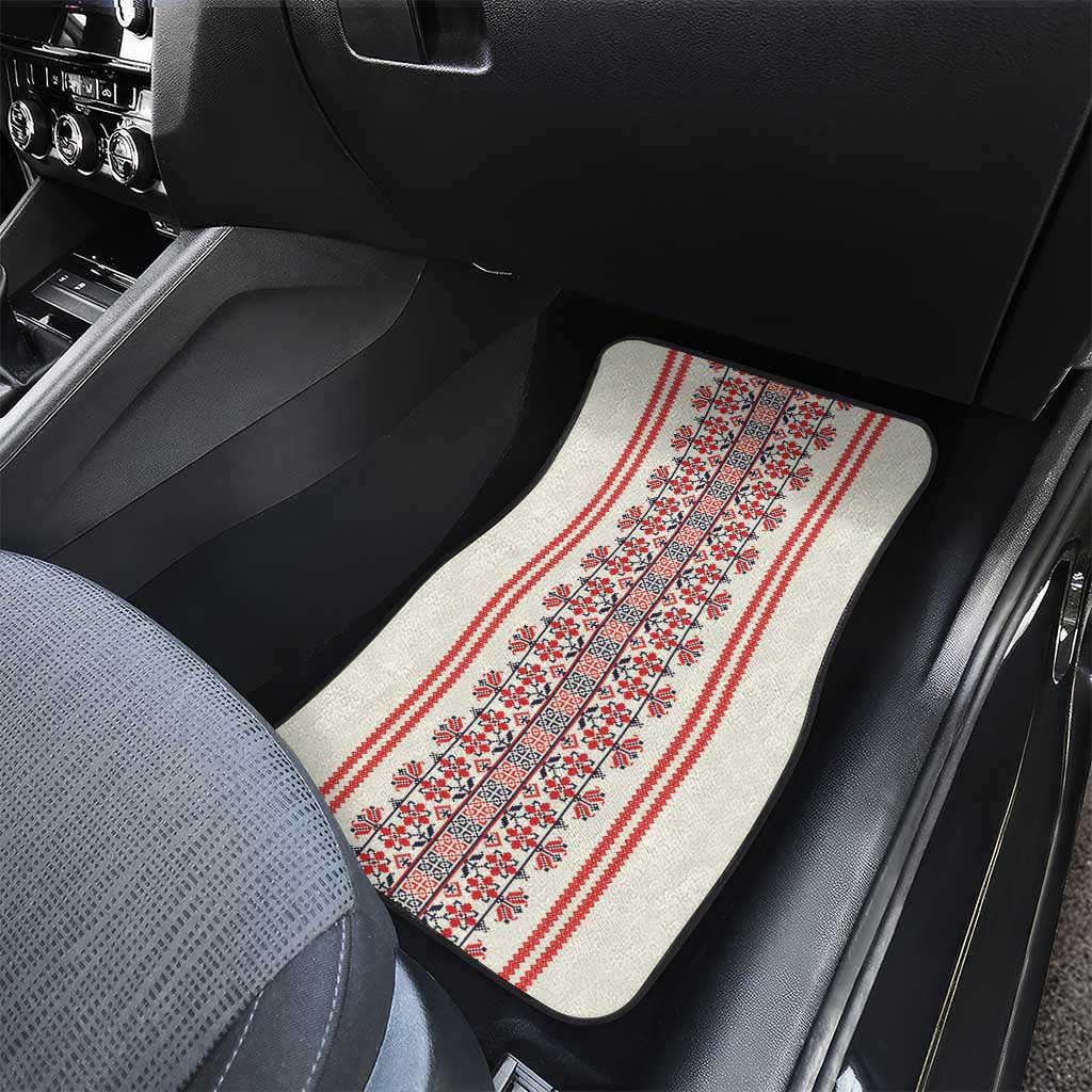 Happy Martisor Day Car Mats Traditional Romanian Folklore Pattern